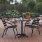 Flash Furniture Lila 23.5'' Black Square Aluminum Indoor-Outdoor Table Set w/2 Black Slat Back Chairs TLH-ALUM-24SQ-017BK2-GG - alternate 1
